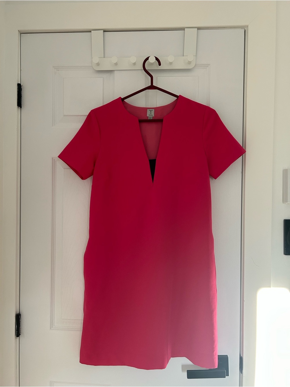 Tristan Hot Pink V-Neck Dress - Picture 2 of 8